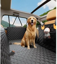 Dog Car Seat Cover for Back Seat Extender Hard Bottom Universal Mesh Center