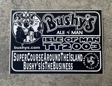 NEW 2003 BUSHYS ALE / BEER ISLE OF MAN TT RACE STICKER DECAL MOTORCYCLE RACING