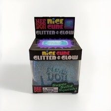 Nee Doh Needoh Nice Ice Cube Glitter Glow Blue Stress Sensory Fidget Toy Squeeze