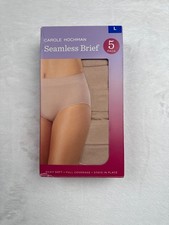 Carole Hochman Seamless Brief 5-Pack Silky Soft Full-Coverage Underwear L Sands