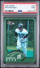 2002 Topps - Ed Reed #353 (RC) PSA 9 Mint Baltimore Ravens Rookie Card. rookie card picture