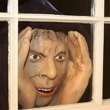 Scary Peeper Freak Halloween Decoration Clown Indoor and Outdoor Window Hanging