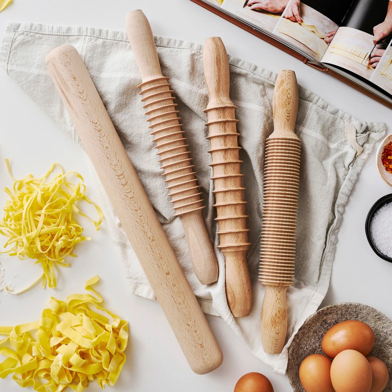 Set of 4 Italian Pasta Rolling Pins Dough Roller for Baking Kitchen Essentials
Opens in a new window