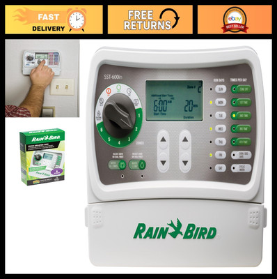Indoor Sprinkler Timer Controller - 6-Zone Irrigation System, Easy Set-Up, Gray/