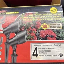 4-pack of Malibu Grade Halogen Floodlights CL90704T With ML88T Timer New
