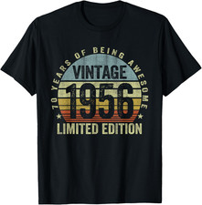 Vintage 1956 T-Shirt 70th Birthday Gift Retro 70 Years Old Unisex Tee