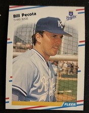 1988 Fleer Bill Pecota Baseball Rookie Card (RC) #264 Royals 3B EX O/C. rookie card picture