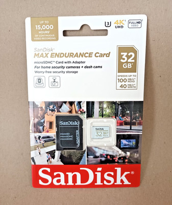 SanDisk Max Endurance Card 32 GB 100MB/s read mit Adapter