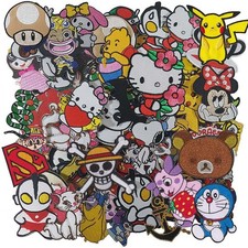 Wholesale Cartoon Anime Cute Skull Animal Flower Logo Sew Iron on Patches Random