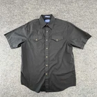 Pendleton Frontier Shirt Mens Medium Black Short Sleeve Western Snap Front