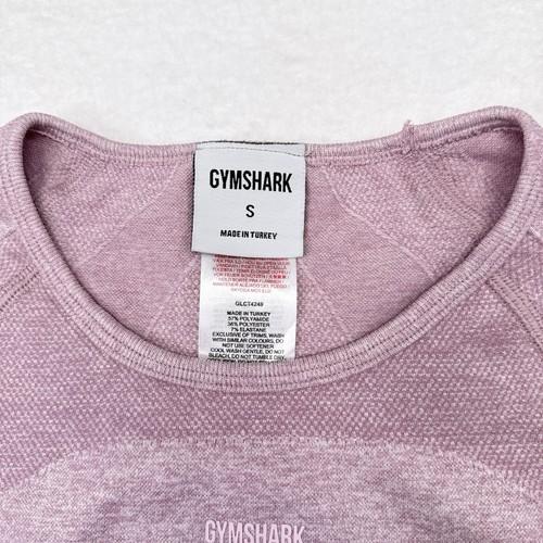 Gymshark Flex Sports Long Sleeve Crop Top Size Small Pink Seamless Gym Workout - Picture 6 of 8