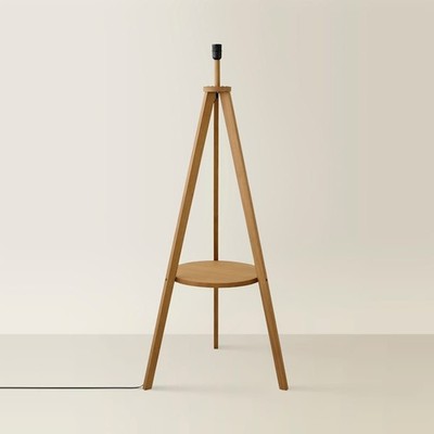 Regal Stehlampe Holz Standard freistehend Wohnzimmer Leuchte nur Sockel
