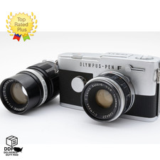 2Lens NEAR MINT Olympus Pen FT 35mm Film Camera 38mm F1.8 100mm F3.5 Lens JAPAN