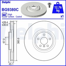 DELPHI BG9380C Bremsscheibe f�r BMW,MINI