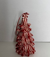 Peppermint Candy Stripe Christmas Tree Ornament Red White Holiday Decor