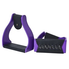 HILASON 3 in Neck Western Horse Heavy Duty Iron Saddle Stirrups Pair Purple