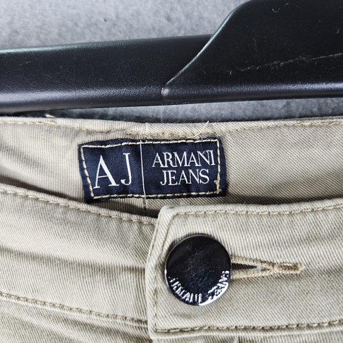Armani Jeans Jeans Womens 34 Beige Straight Leg Mid Rise Stretch Denim Pants - Picture 2 of 15
