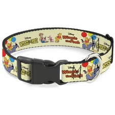 Plastic Clip Collar WINNIE THE POOH and Friends Poses and Title Logos Light Yell