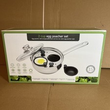 KitchenCraft Stainless Steel Two Hole Egg Poacher