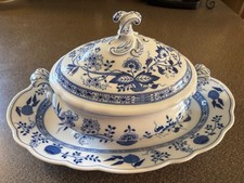 Vintage Hutschenreuther Blue Onion Terrine and Platter