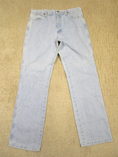 Wrangler Jeans Men 36x32 Blue Cowboy Cut Slim Fit Western Pants Light Wash Denim