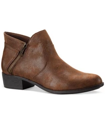 Adelinee Womens Zipper Ankle Boots Brown Lather Size 8.5 M US New In Box