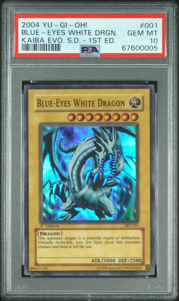 YUGIOH PSA 10 2004 Blue-Eyes White Dragon SKE-001 Super Rare 1st Edition *0005