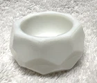 Vintage Milk Glass Octagonal Geometric Open Salt Cellar Dip 1 1/4" Tall