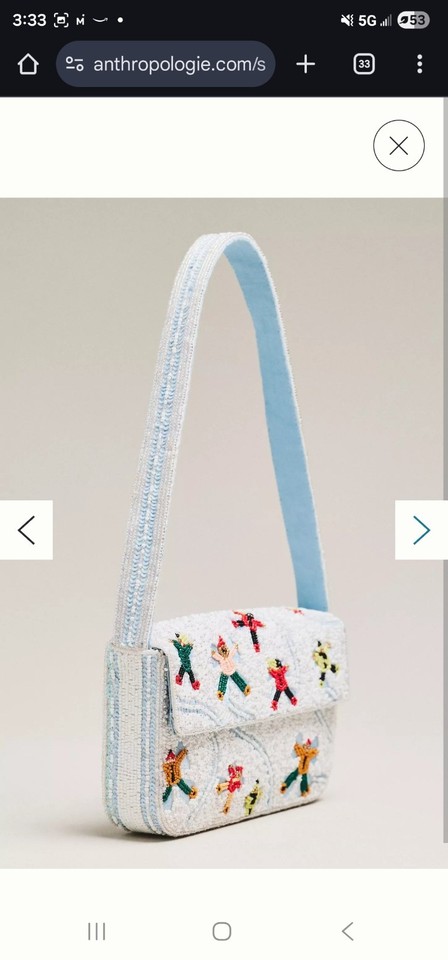 Anthropologie The Fiona Beaded Bag Winter Icon Edition Msrp $98 | eBay