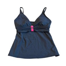 Bleu Rod Beattie James Bonded Tankini Top Black Swimwear Swim Wear Size 10 NWT