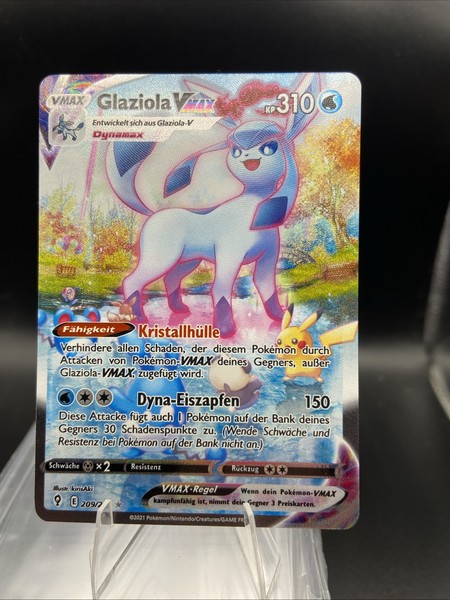 German Pokemon Glaziola VMAX Evolving Skies Secret Rare Full Alt Art 209/203