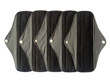 MUMBABY 5 Pieces 10 Inch 25.4cm Regular Charcoal Bamboo Mama Cloth/Menstrua...