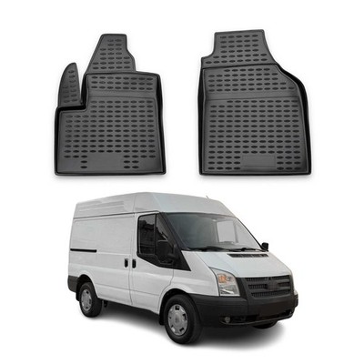 OMAC Gummimatten Fußmatten für Ford Transit 2006-2021 TPE Automatten Schwarz 2x
