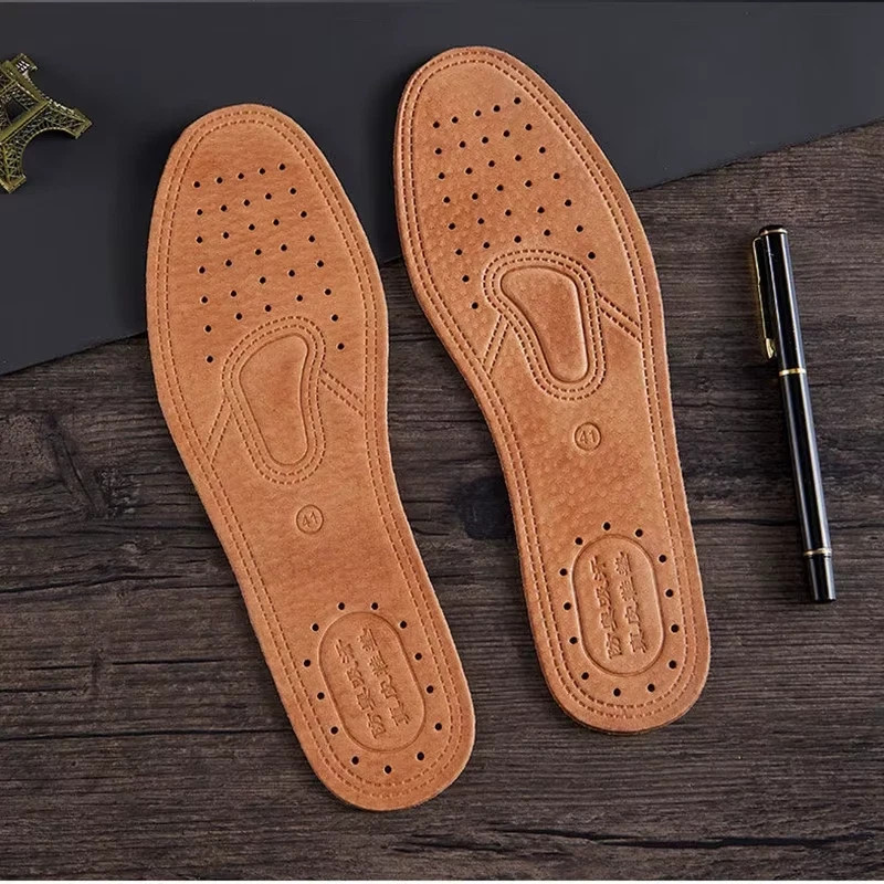 Real Cowhide Insole Leather Shoes Boots Shoe Inserts Soft Br
