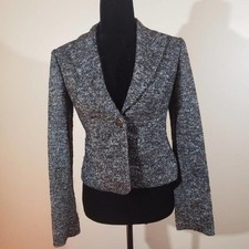 BCBGmaxazria Brown TWEED Marilyn Lined Wool Blazer JACKET XS
