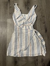 Womans Guess Spaghetti Strap Sun Dress With Stripes