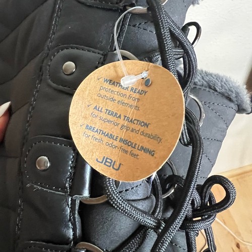JBU Mujeres Negro Invierno Pato Lorna Botas Listo para el Clima Forradas Acogedoras Cálidas NUEVAS 10 - Imagen 7 de 8