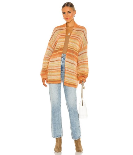 Society Amuse Womens Striped Cardigan Sweater, Multicoloured, Small