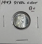 1943 US Lincoln Wheat Cent Steel Penny BU Uncirculated  Free Shipping
