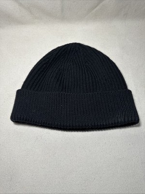 Andersen-Andersen Denmark Rib Knit Wool Beanie Black Watch Cap One Size