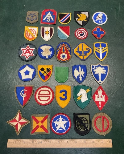 Lot of 30 WW2 & Post War & Vietnam Era U.S. Army Military Patches