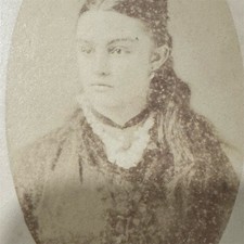 Antique Cabinet Card Photo Victorian Woman Stacey 1878 Sepia British Columbia