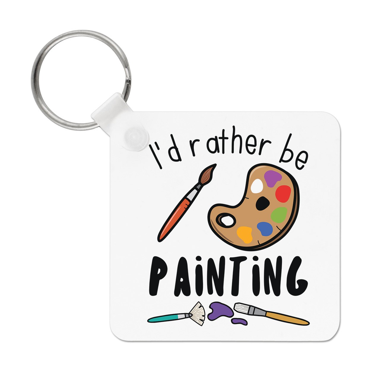 I'd Rather Be Painting Keyring Key Chain Worlds Best Awesome Painter Funny