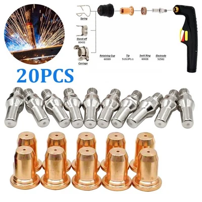 20x Plasma Cutting Consumables Plasma Torch Consumables For PT60 PT-60 IPT-60 - Image 1 of 4