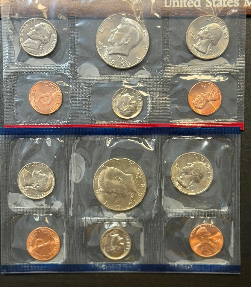 1985 to 1989 US Mint 13 P & D Coin Set - Lot of 5 Mint Sets OGP - Image 3 of 4