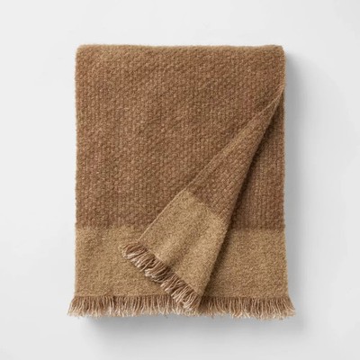 50''x60'' Tonal Woven Boucle Throw Blanket Tan - Threshold designed with Studio