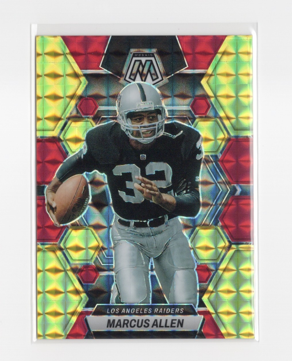 2023 Panini Mosaic Red Yellow Fusion Marcus Allen #/80