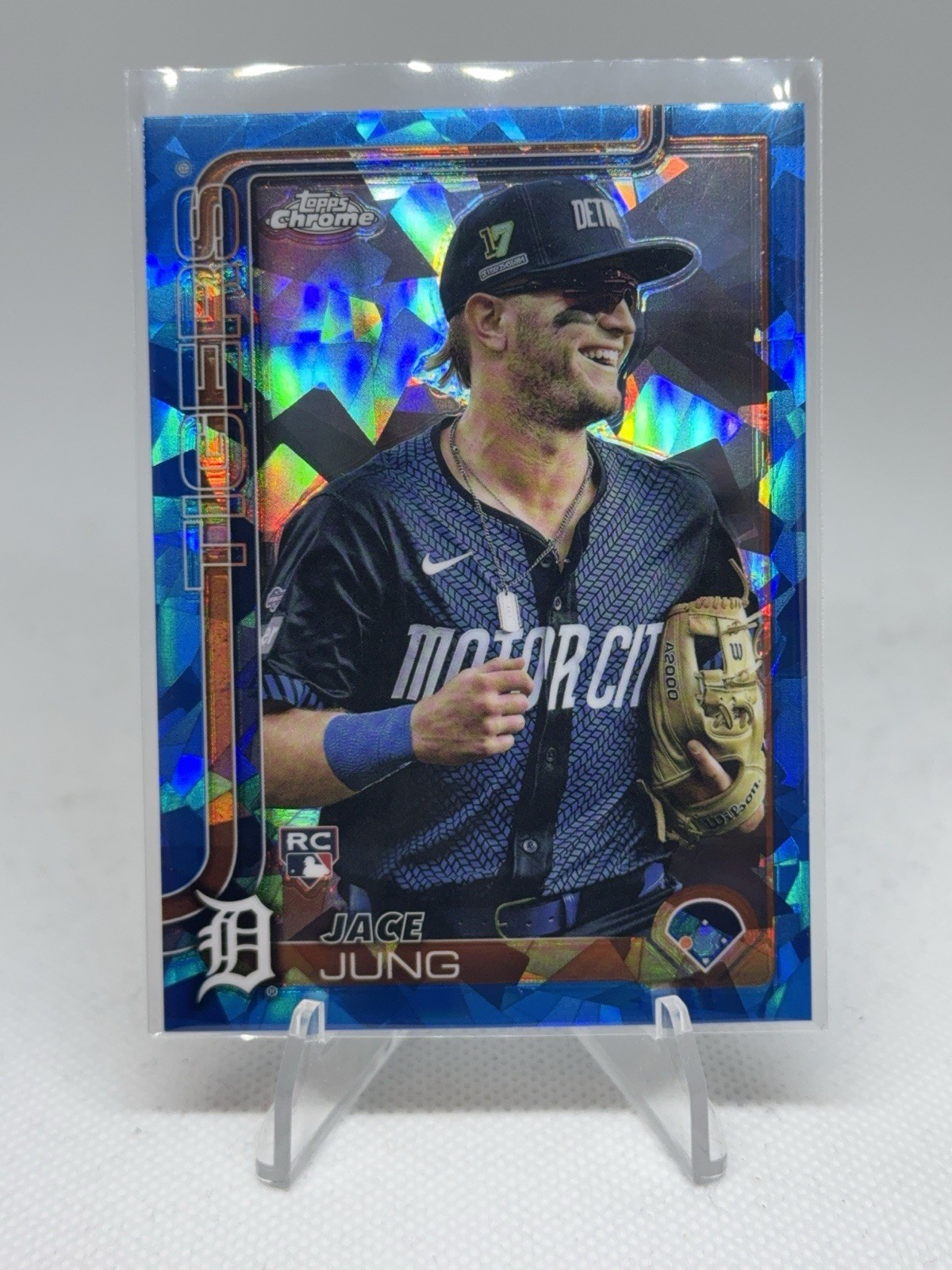 2025 Topps Chrome Sapphire #225 Jace Jung Image Variation SP RC