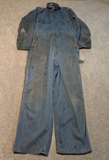 Vintage Big Mac Coveralls Mens 44R Blue Denim 1950s Ideal Zipper