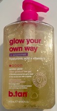 b.tan Glow Your Own Way Golden Glow Clear Gradual Tan Gel  Shimmer 16 oz
